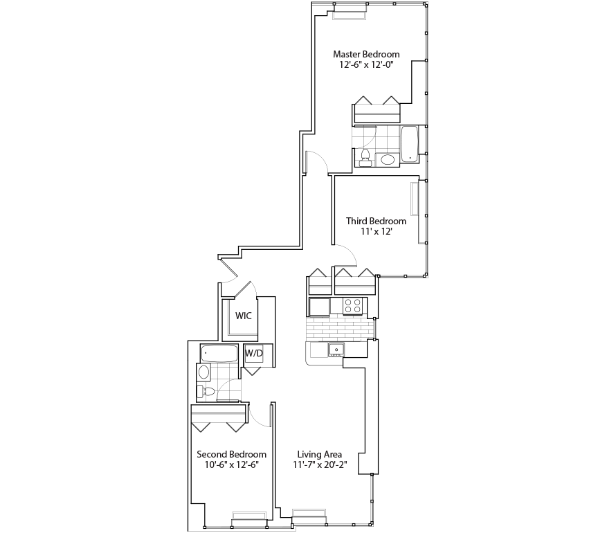 Residence F 3BR, Floors 48-59
