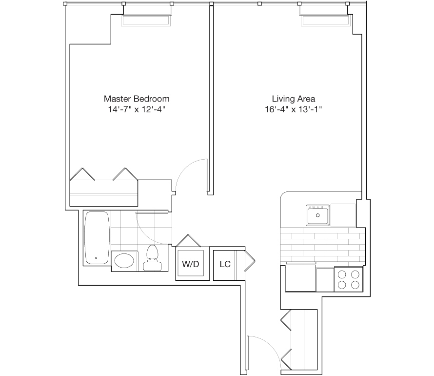 Residence J, Floors 14-25